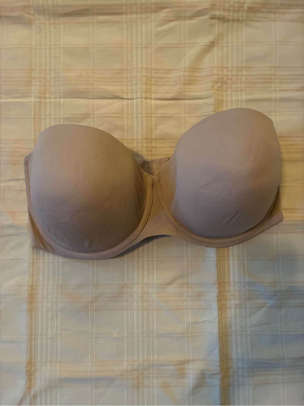 Cacique Lane Bryant nude smooth lightly lined multi-way strapless bra size 44H